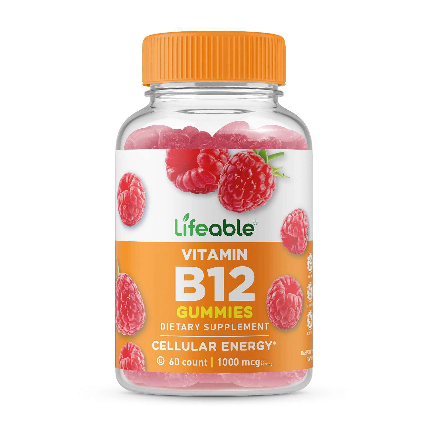 Vitamin B12 1000Mcg - Raspberry 60 Gummies (30 Servings)