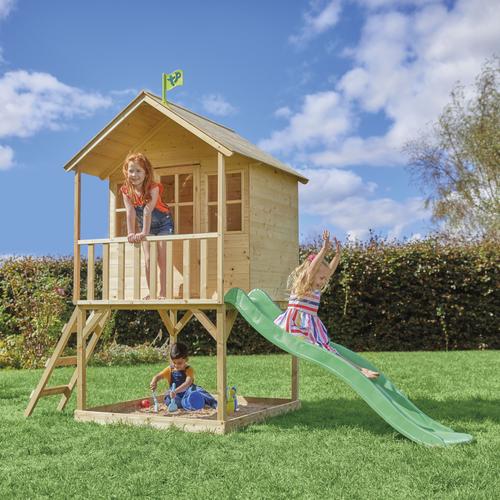 Spielhaus 50NRTH ""»Holz Stelzenhaus, Wald«"" Spielhäuser beige (natur) Kinder Spielhaus mit Rutsche, Natur