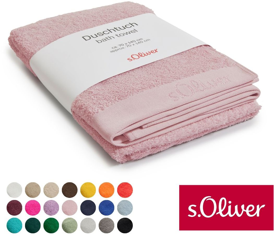 Duschtuch S.OLIVER "s.Oliver, Premium Qualität, 600 gr/m², auch als Sets erhältlich", rosa (rose), B:70cm L:140cm, Walkfrottier, Baumwolle, Handtücher, große Farbauswahl, auch als Handtuch, Waschhandschuh, Gästetuch