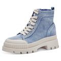 Schnürboots TAMARIS Gr. 36, blau (jeansfarben) Damen Schuhe Reißverschlussstiefeletten Blockabsatz, Schnürschuh, Stiefelette im lässigen Jeans-Look