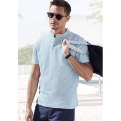 Poloshirt JOHN DEVIN "mit Stehkragen", Herren, Gr. XXXL (64/66), blau (hellblau), Piquu00e9, Obermaterial: 100% Baumwolle, unifarben, casual, regular fit normal, Rundhals, Kurzarm abgesteppte Kante, Shirts, Regular-Fit, aus Baumwoll-Piqué