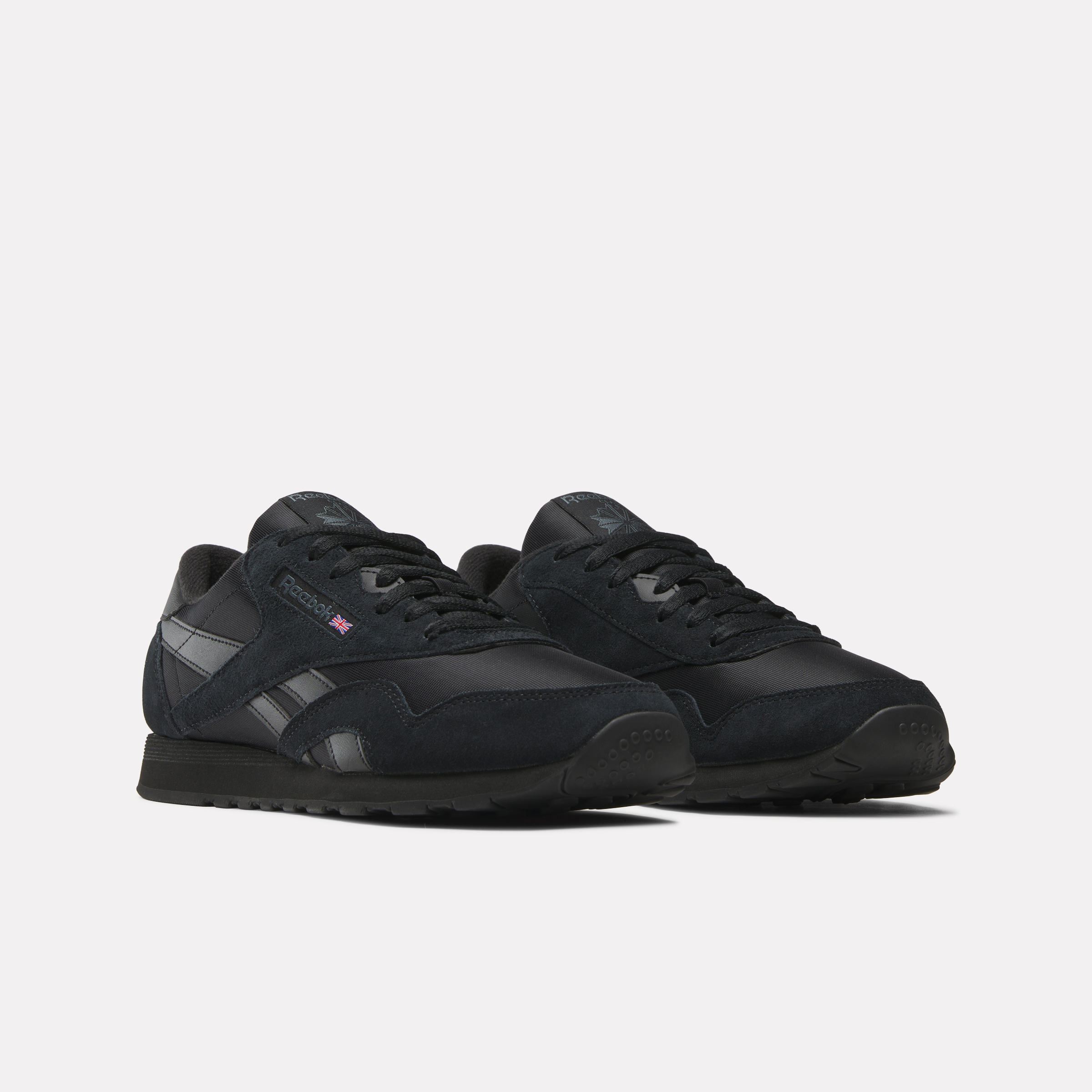 Sneaker REEBOK CLASSIC "CLASSIC NYLON", Gr. 43, schwarz, Leder, Textil, Schuhe