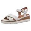Sandalette TAMARIS, Damen, Gr. 37, weiß, Leder, elegant, Schuhe, Sommerschuh, Sandale, Keilabsatz, mit 2 cm Plateau