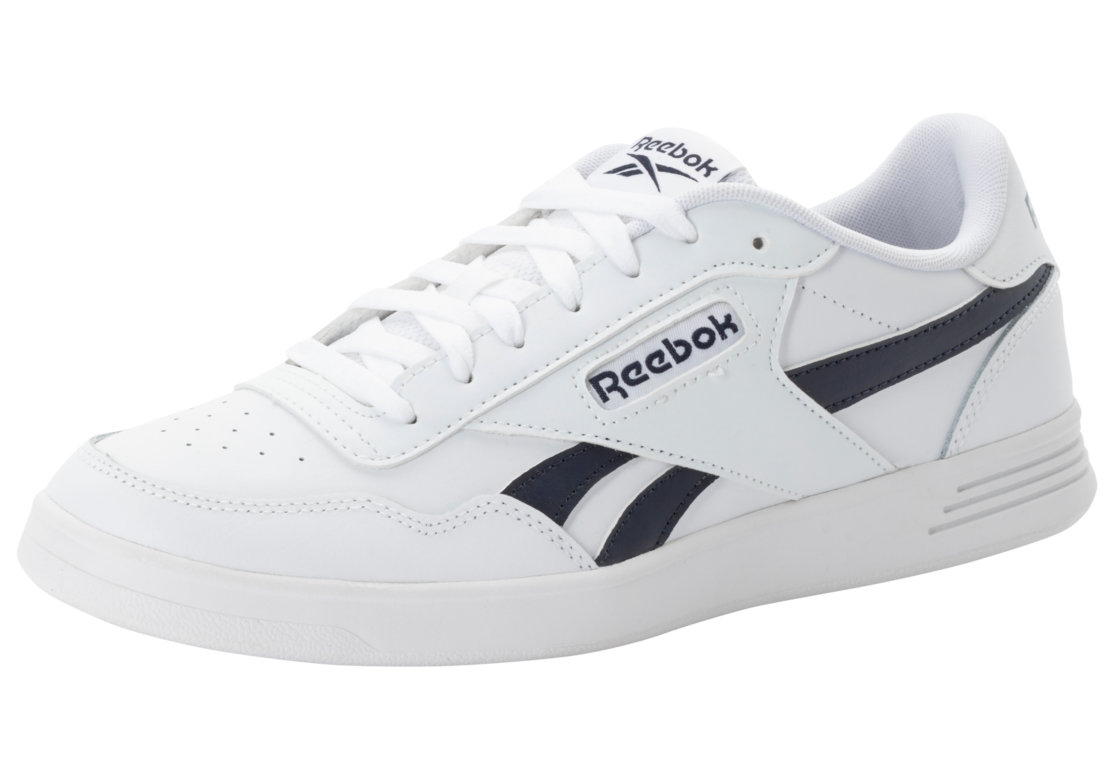 Sneaker REEBOK CLASSIC "REEBOK COURT ADVANCE", Damen, Gr. 42, blau (weiß, navy), Leder, Synthetik, Schuhe Sneaker