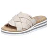 Pantolette RIEKER, Damen, Gr. 39, beige (creme), Nubuklederimitat, klassisch, Schuhe, Keilabsatz, Sommerschuh, Schlappen mit weicher Innensohle