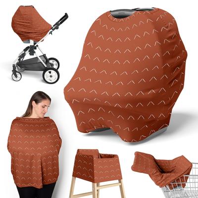 Sweet Jojo Designs Orange Boho Arrow Boy Girl 5 in 1 Baby Car Seat Nursing Cover Off White Modern Bohemian Gender Neutral Arrows