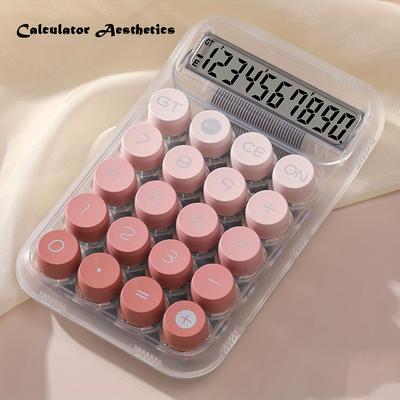 1pc, 10-digit Transparent Cute Calculator Big Buttons For Office, Calculator Aesthetic, Desk Calculator, School Or Office Calculator