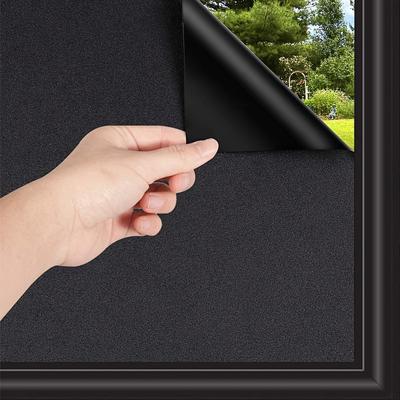 1pc Blackout Privacy Window Film, Opaque Frosted Glass Film, Thermal Insulation No Glue Window Sticker