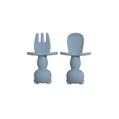 2pcs Baby Training Fork Spoon Set, Panda Soft Silicone Bpa Free Learning Tableware For Infant, Newborn Feeding Accessories, Halloween Christmas Thanksgiving Day Gift Easter Gift