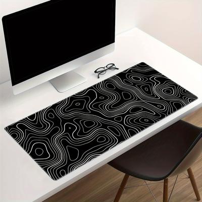 Large Mouse Pad, Abstract Terrain Line Outline Washable Non-slip Rubber Office And Gaming Computer Desk Mat, Advanced Computer Accessories, Christmas, Halloween And Thanksgiving Gifts