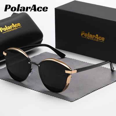 TEMU Polarace Unisex Polarized Glasses, Alloy & Acetate Oval Frame, Abs Lens, Uv Protection, , Daily Leisure Sports Glasses With Case, Decorative Eyewear For Outdoor Activities