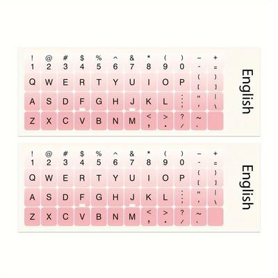2pcs Colorful Universal Keyboard Stickers, Computer Keyboard Replacement Decals, Keyboard Letter Stickers - Strong Adhesive, Non-falling