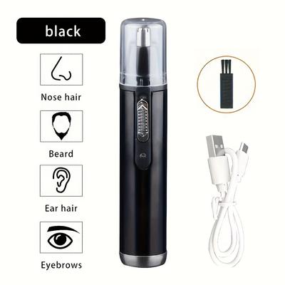 Professional Ear And Nose Hair Trimmer, Usb Rechargeable Electric Facial Hair Trimmer, Easy To Carry, Washable Stainless Steel Blade