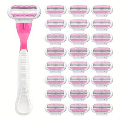 4-layers Manual Razor For Women, Shaving Set,replacable Blades, ,reusable Blades, Women Shaver With Lube Strip,,classic Razor