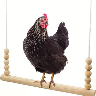 Premium Chicken Swing Toy - Durable Wood Stand For Climbing, Swinging, And Training Hens And Birds