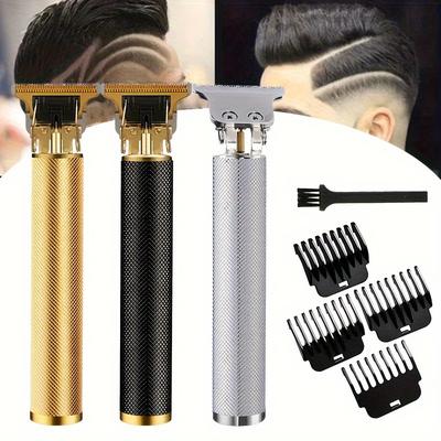 Cordless Rechargeable Hair Trimmer, Baldheaded Hair Clippers T-blade Hair Clipper For Men 0 Gapped Detail Beard Shaver Barbershop