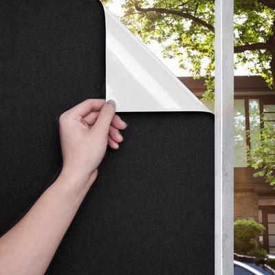 1pc Blackout Window Film, Sun Blocking Window Film, Window Tinting Film For Home Office, Anti Glare Heat Control Frosted Static Cling, Removable Film