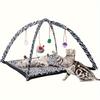 Interactive Cat Toy Rocking Activity Mat Swing Playing Station With Sisal Scratching Area, Hanging Toy, Rolling Ball For Cats And Kittens
