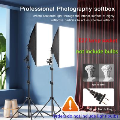 Create Professional-quality Photos & Live Streams With Us Plug Adapters Softbox Lighting Kit & Tripod