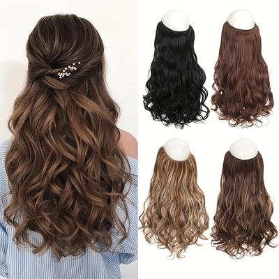 Long Curly Synthetic Hair Extensions With Invisibl...