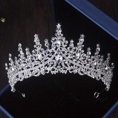 Baroque Rhinestone Crown Bridal Jewelry Headband B...