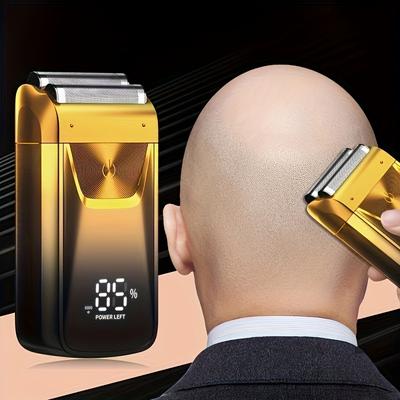 Electric Foil And Bald Shavers 2 In 1 Double Shaver For Men Reciprocating Razor Blade And Popup Beard Trimmer With Rechargeable 2 Head Adjustable Speeds Men's Beard Shaver For Hair Cutting