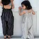 2-7 Jahre Mädchen Sommer lässig Streifen Baumwolle Overall Hose Baby Kinder Kinder Overall Hose zwei
