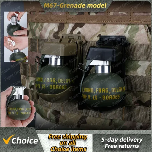 Neueste m67 Handgranate Spiel Modell Metall Simulation Militär Fan Pull Ring m18 Rauch Handgranate