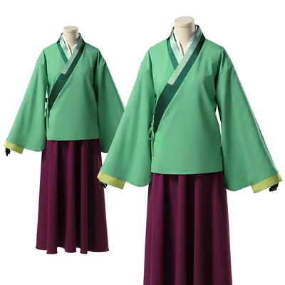 HOLOUN The Apothecary Anime Maomao Cosplay Kostüm Perücke Elastischer Rock Grünes Top Rose Net Image