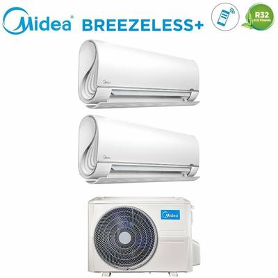 Midea - dual split inverter klimagerät breezeless+ 9+12 mit m2od-18hfn8-q r-32 wi-fi integrated