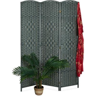 Paravent, 3-teilig, faltbarer Raumtrenner, HxB 170x120 cm, für innen, Trennwand, Holz, Papierseil, Image