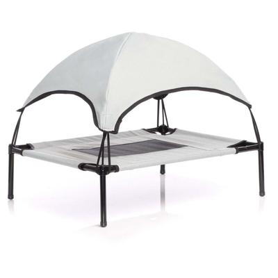 Hundebett mit Dach Grau 60 x 45 x 16 cm Größe s bis 15 kg Outdoor Katzenliege Haustier Schlafplatz Image