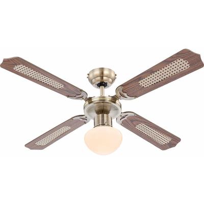 Deckenventilator mit Zugschalter Ventilatorlampe Decke 3 Stufen Ventilator Deckenleuchte,