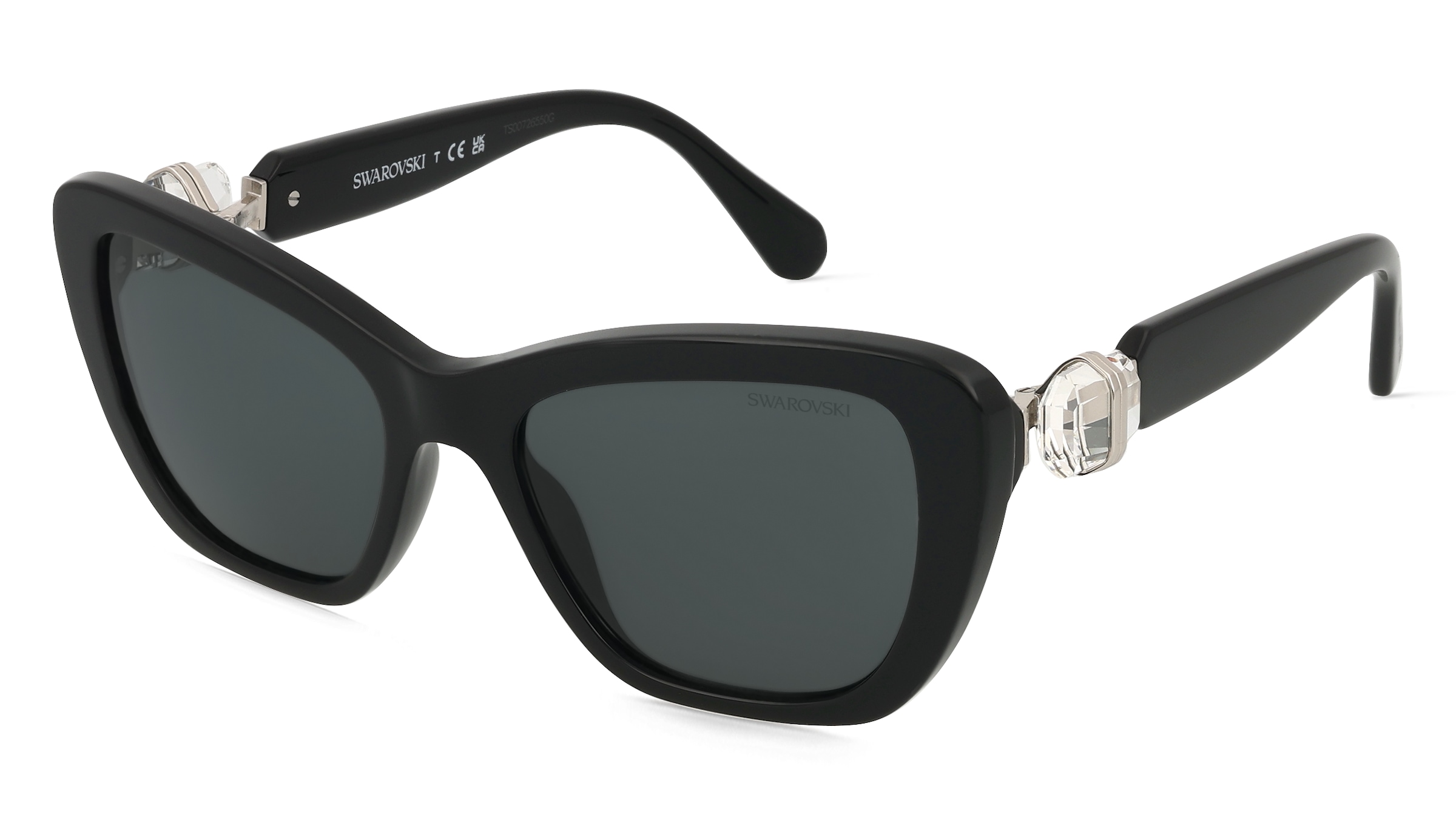 Swarovski 0SK6018 Damen-Sonnenbrille Vollrand Cat Eye Acetat-Gestell, schwarz
