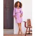 Boston Proper - Orchid Bouquet Purple - Flare Sleeve Collared Charmeuse Dress - Small