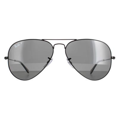 Ray-Ban Aviator Unisex poliert schwarz/schwarz polarisiert Aviator 3025 Sonnenbrille