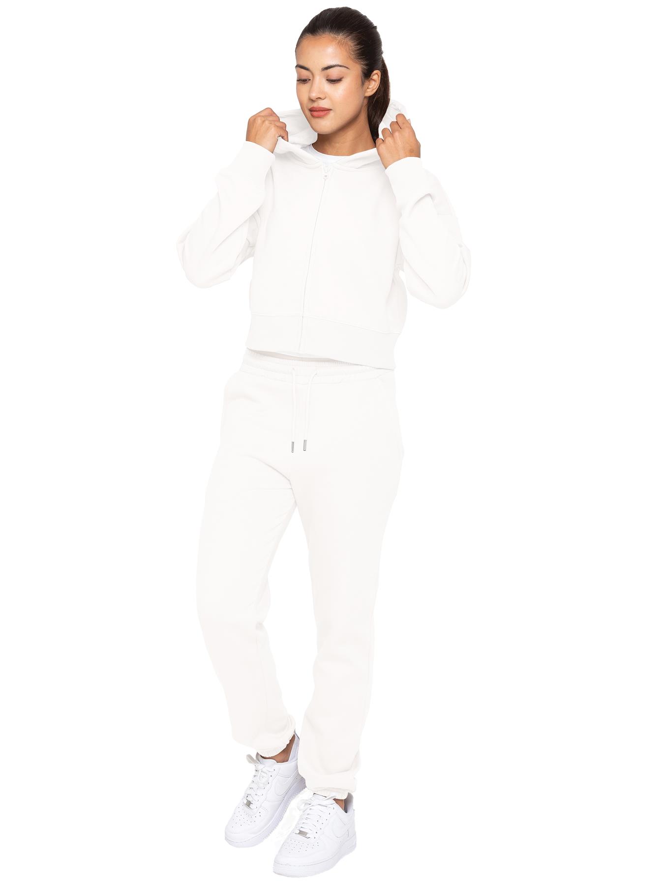 Enzo | Womens Crop Zip Hoodie Trainingsanzug Set Image