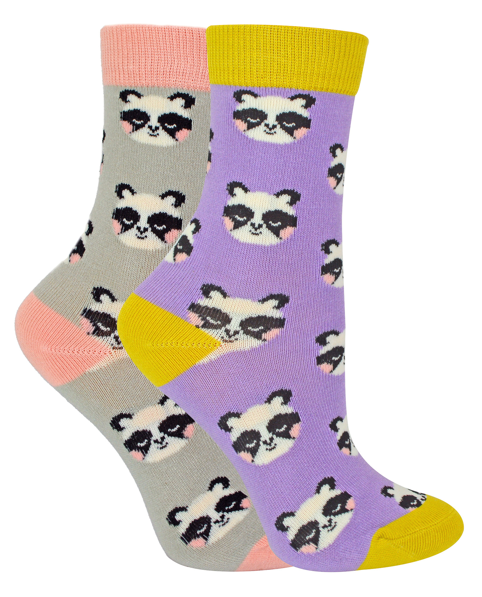 Miss Sparrow - 2er-Pack Socken für Mädchen mit Bambus-Muster - Panda Image