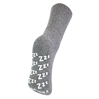 Sock Snob Damen warme, rutschfeste Slipper-Bettsocken aus Kaschmir-Wollmischung mit Zzz-Griffen, Grau Image