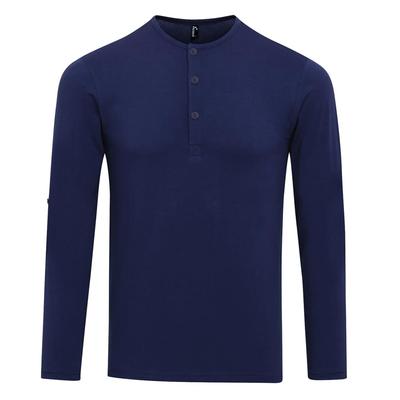 Premier Mens Long John Roll Sleeve Tee (Indigo)