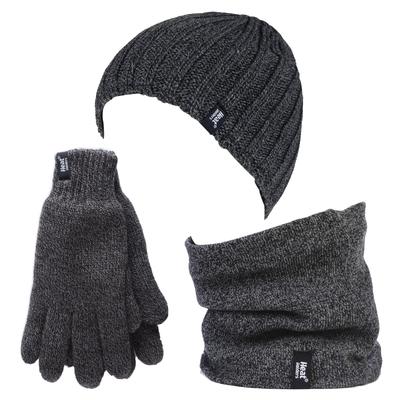 Heat Holders - Thermische Wintermütze, Halswärmer und Handschuhe aus Fleece für Männer - Grau Image