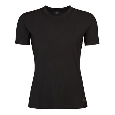 Damen Thermo-T-Shirt für den Winter | Wärmespeicher | Warmes Kurzarm-T-Shirt | Fleece gefüttertes Baselayer-Top - Schwar