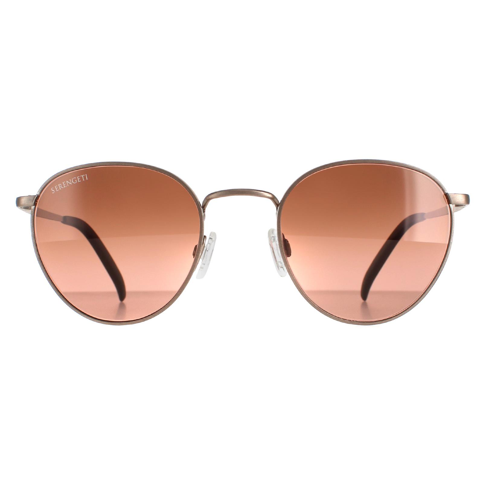 Serengeti Rund Unisex Gebürstet Bronze Mineral Polarisiert Fahrer Gradient Hamel