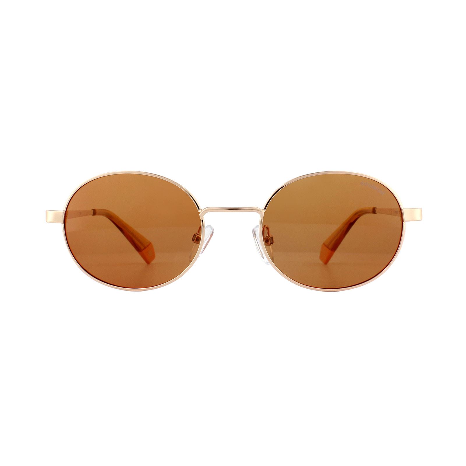 Polaroid ovale unisexe or orange cuivre polarisé les lunettes de soleil