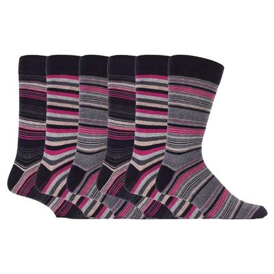 6er-Pack bunte gestreifte Baumwollsocken für Herren in 7 verschiedenen Ausführungen Image