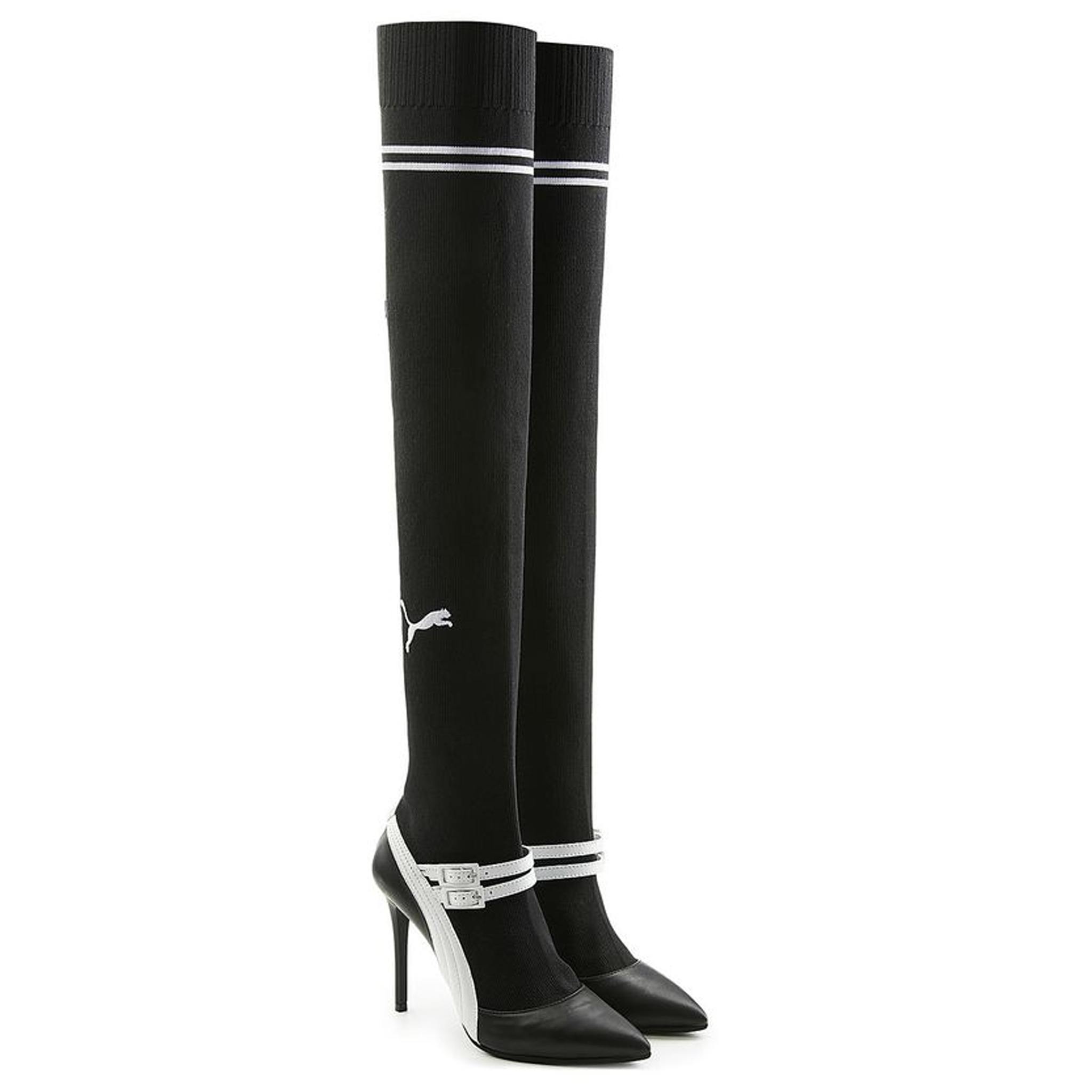 Puma x Fenty gestrickt hoch Mary Jane Heels Schwarze Damenschuhe