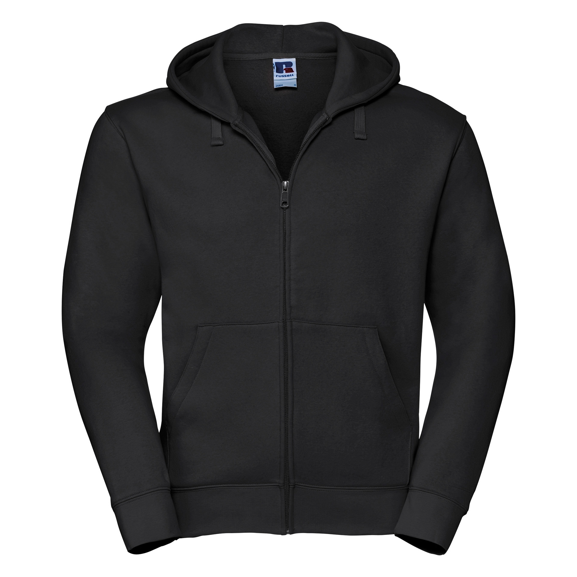 Russell Mens Authentic Full Zip Hooded Sweatshirt / Hoodie (Schwarz) Image