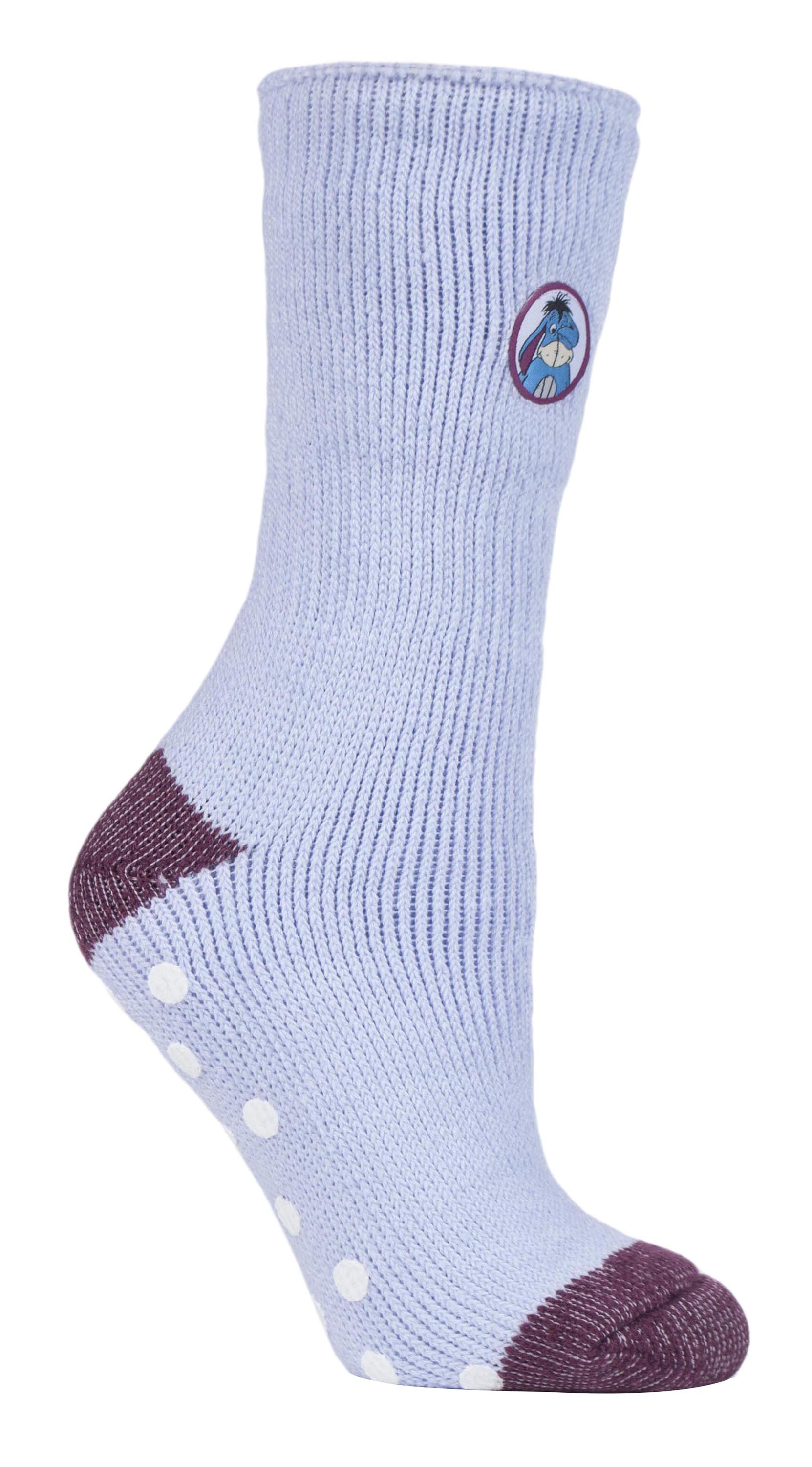 Wärmehalter - Damen dicke, niedliche, weiche, rutschfeste, kuschelige Eeyore Thermal Slipper Socken mit Griffen - Eeyore Image