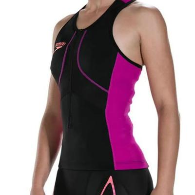 Speedo Fastellkin Xenon Tri Singlet Black Purple Womens Swimming Top 8 11424c148 Image