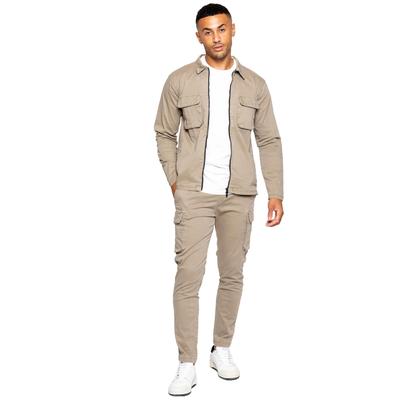 Enzo | Herren Cargo-Trainingsanzug-Set - Beige Image
